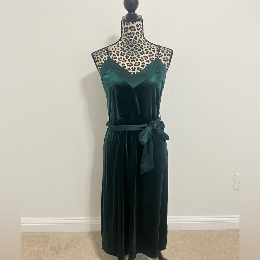 Beautiful Green Velvet Dress Size M